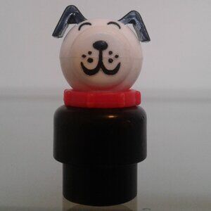 Fisher Price Little People Dog, red collar with lines